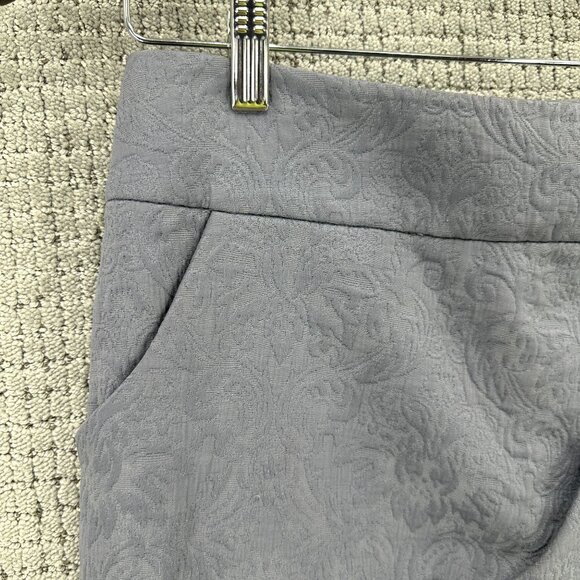 MANOUSH Skirt Womens Size 8 Gray Jaquard Floral A-Line Faux Wrap Pockets - Picture 4 of 9